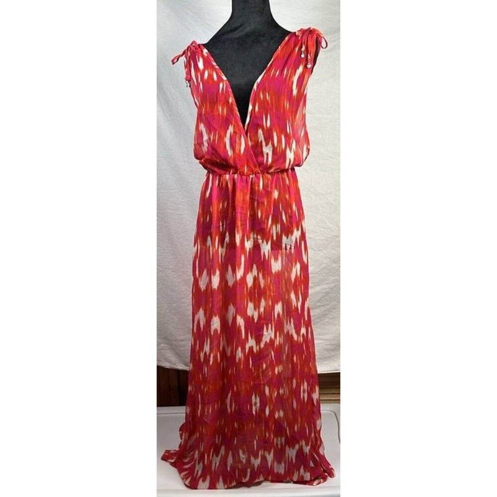 Jones‎ NY Sheer Beach Cover Up Maxi Dress Cruise Resort Spring Break Vacation